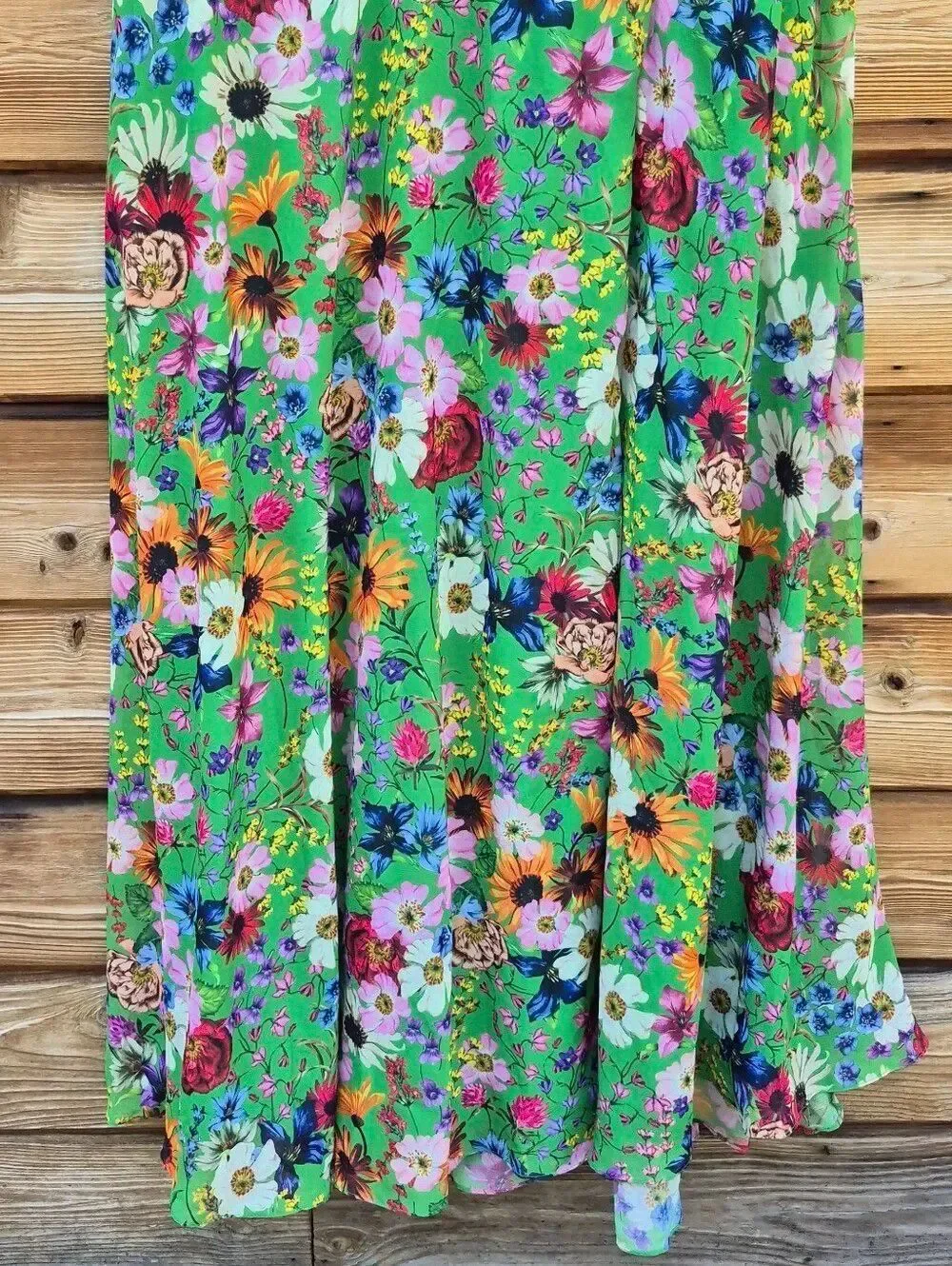 NWT Betsy & Adam Green Plus Size Floral-Print Flutter-Sleeve A-Line Dress 20 20W
